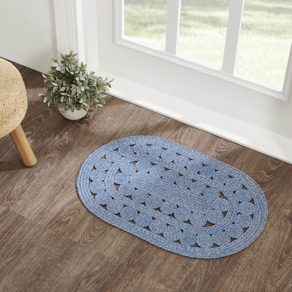 VHC Brands Celeste Blended Blue Indoor/Outdoor Rug Oval 20x30