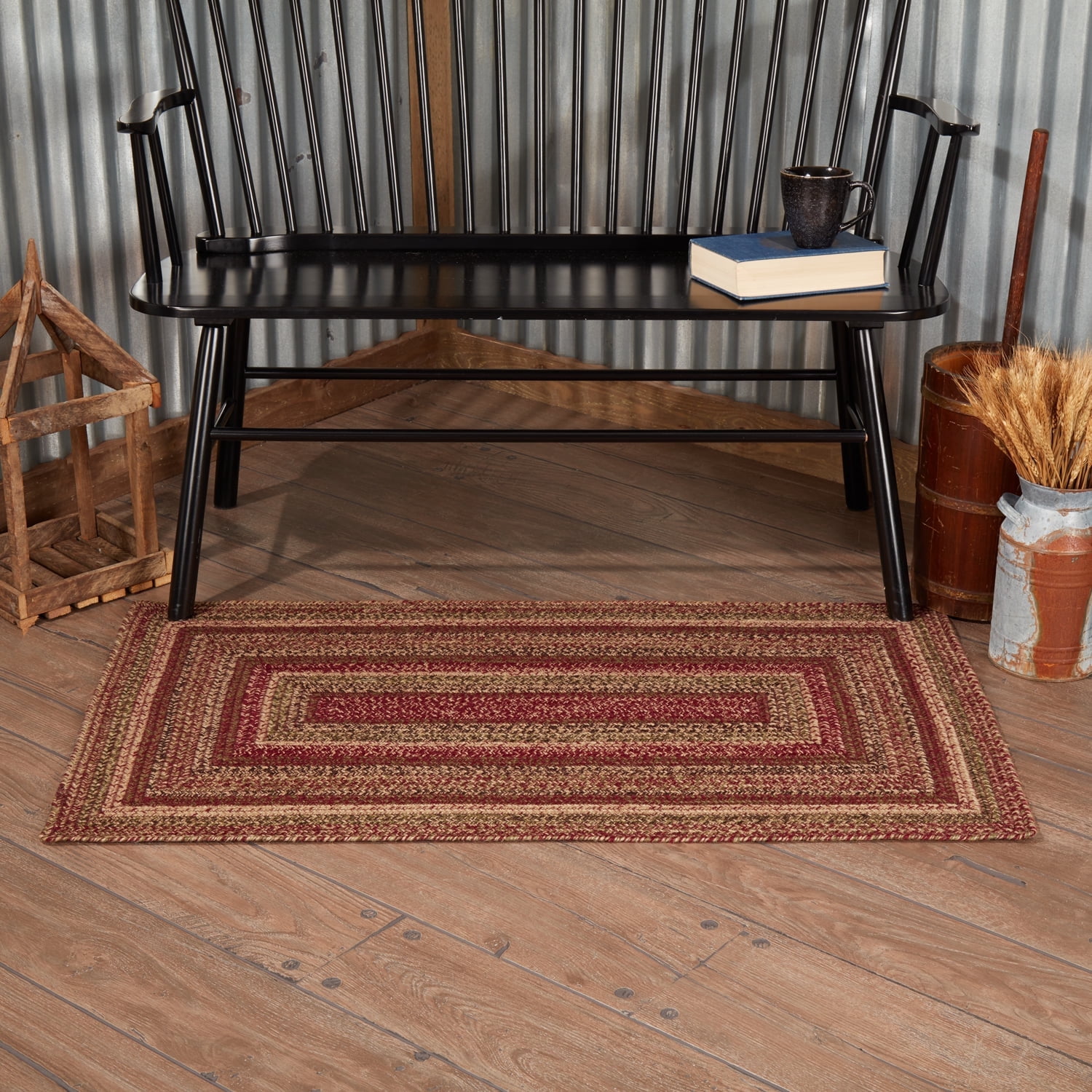 VHC Brands Woven Farmhouse Country Cider Mill Jute Accent Rug ...