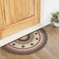 thumbnail image 1 of VHC Brands Colonial Star Accent Rug with PVC Pad, Jute Blend, Half Circle, Tan Black Red Star, 16.5x33, 1 of 6