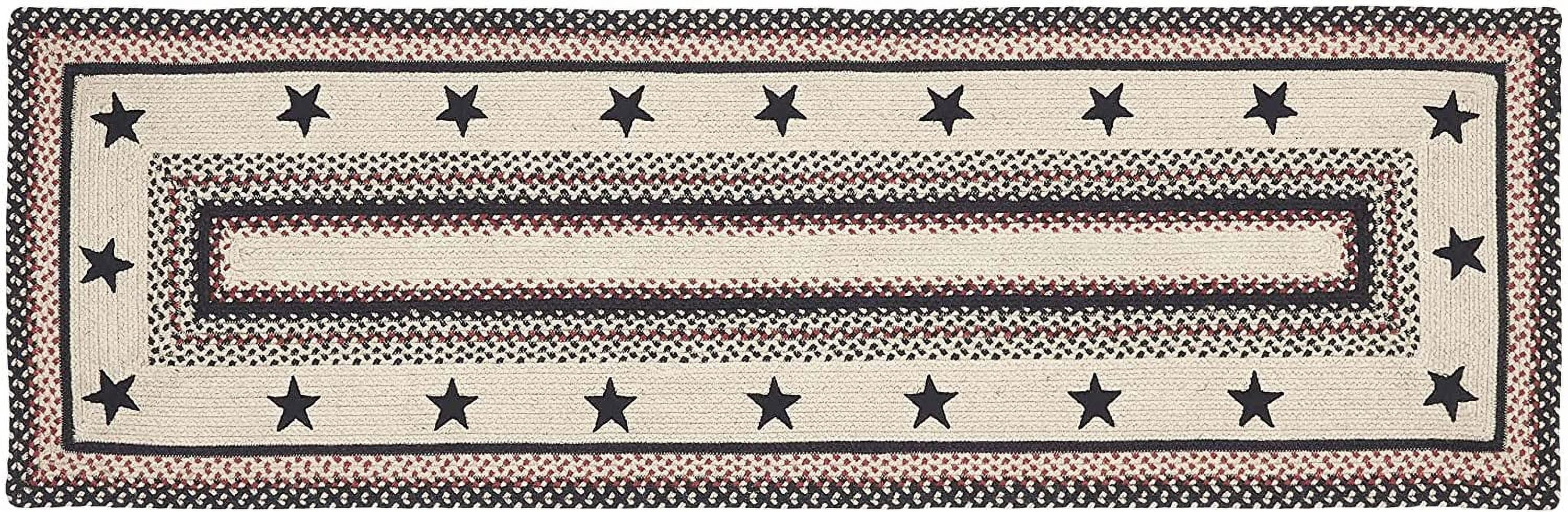 VHC Brands Colonial Star Rug Hall Runner with PVC Pad, Jute Blend, Oval ...