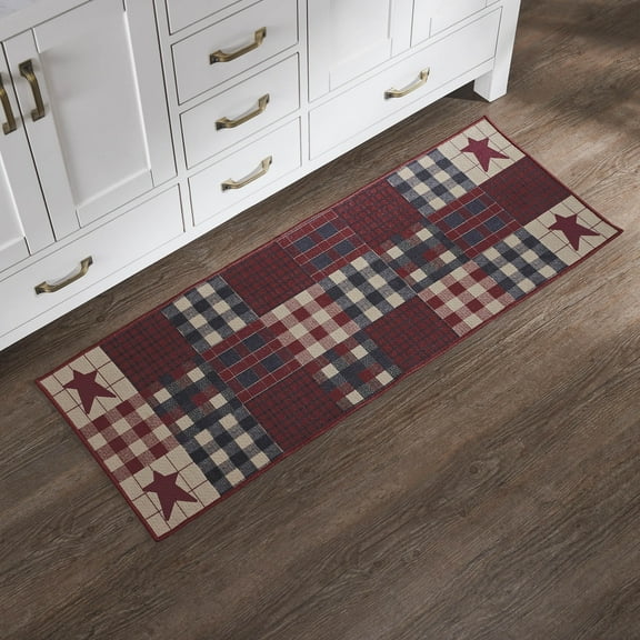 VHC Brands Connell Indoor Rug Rect 17x48, Polyester Area Rug, Accent Rug, Floor Decor, Connell Collection, Rectangle 17x48, Burgundy
