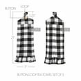 thumbnail image 1 of VHC Brands Cotton Annie Buffalo Check Black Button Loop Kitchen Towel Set of 3, Hanging Kitchen Towel, Pleated, Bath, Kitchen, Annie Buffalo Check Collection, Rectangle 21x7, Country Black, 1 of 3