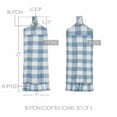 thumbnail image 1 of VHC Brands Cotton Annie Buffalo Check Blue Button Loop Kitchen Towel Set of 3, Hanging Kitchen Towel, Pleated, Bath, Kitchen, Annie Buffalo Check Collection, Rectangle 21x7, Dusk Blue, 1 of 3