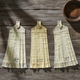 thumbnail image 1 of VHC Brands Cotton Buzzy Bees Button Loop Kitchen Towel Set of 3, Hanging Kitchen Towel, Distressed Appearance, Bath, Kitchen, Rectangle 21x7, Bee Kind, Grateful, Blessed, Vintage Yellow, 1 of 5