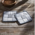 thumbnail image 1 of VHC Brands Cotton Pot Holder Set of 2, Heat Resistant, Kitchen Potholders, Sawyer Mill Blue Collection, Square 8x8, Denim Blue, 1 of 3