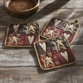 thumbnail image 1 of VHC Brands Cotton Pot Holder Set of 3, Heat Resistant, Kitchen Potholders, Connell Collection, Square 8x8, Burgundy, 1 of 5