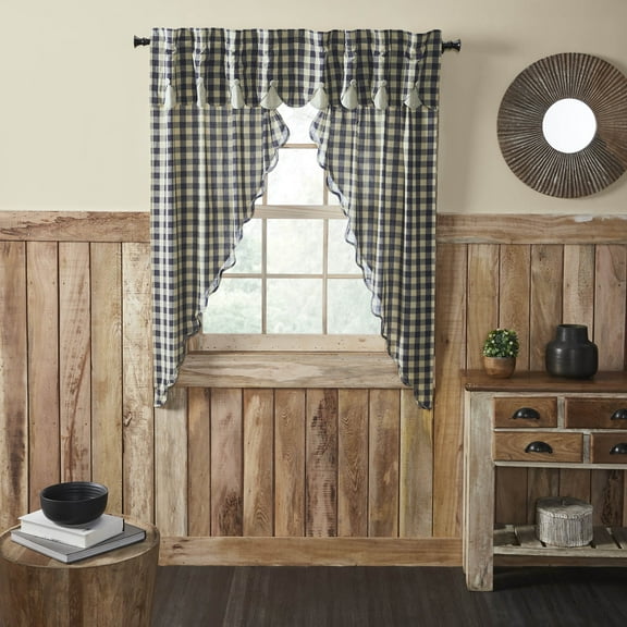 VHC Brands My Country Scalloped Layered Prairie Short Panel Set of 2 63x36x18