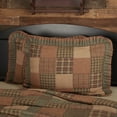thumbnail image 1 of VHC Brands Crosswoods Patchwork Cotton Primitive Bedding Hand Quilted Standard Sham, Dark Olive Green, 1 of 5