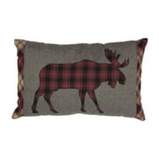 VHC Brands Cumberland 14x22" Rectangular Throw Pillow, Moose Applique
