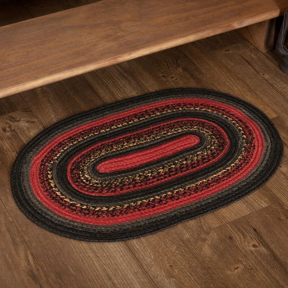 VHC Brands Cumberland Rustic Jute Rug Area-Rug for Entryway Kitchen Dining Living Room Door Mat Oval Accent Rug, 20x30