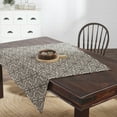 thumbnail image 1 of VHC Brands Custom House Black & Tan Jacquard Table Topper 42x42, Kitchen and Dining Room Decor, Tabletop Accessory, Cotton, Custom House Collection, Square 42x42, Natural, 1 of 3