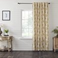 thumbnail image 1 of VHC Brands Dorset, Farmhouse Curtain Panel, Floral, Gold, 96x50, 1 of 3