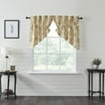 thumbnail image 1 of VHC Brands Dorset, Farmhouse Prairie Swag Valance Curtain Panels, Floral, Gold, 36x36x18, Set of 2, 1 of 3
