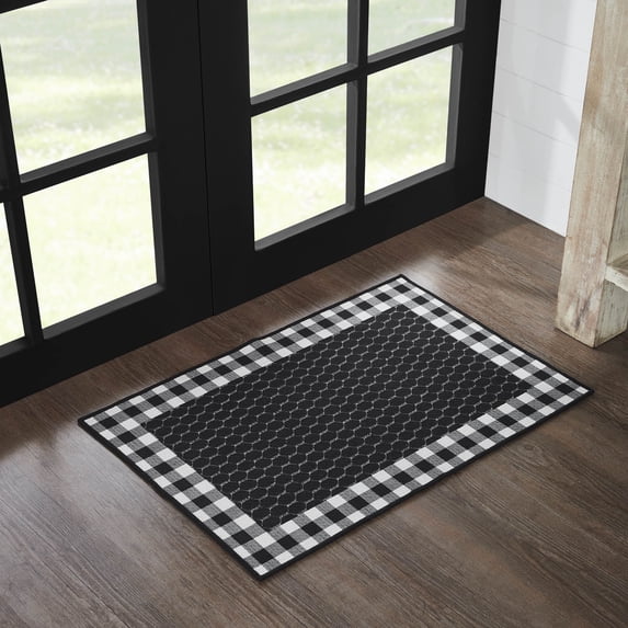 VHC Brands Down Home Indoor Rug Rect 20x30, Polyester Area Rug, Accent Rug, Floor Decor, Down Home Collection, Rectangle 20x30, Country Black