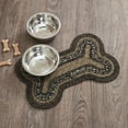 thumbnail image 1 of VHC Brands Espresso Indoor/Outdoor Pet Food Mat for Dogs Cats Kitchen Small Bone Rug 11.5x17.5, 1 of 6