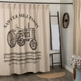 thumbnail image 1 of VHC Brands Sawyer Mill Charcoal Farmhouse Tan Textured Fabric Shower Curtain Bathroom Decoration 72x72, 1 of 6