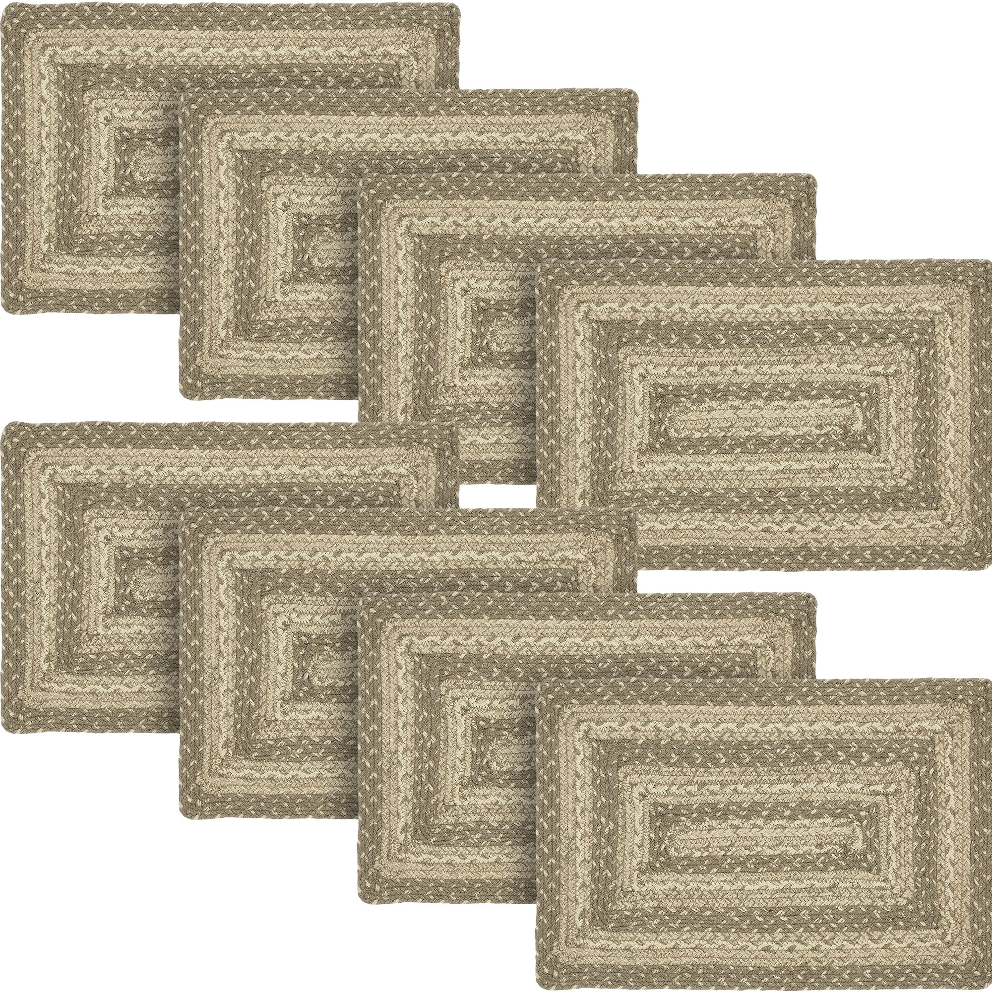 VHC Brands Farmhouse Cobblestone Table Placemat, Tan Grey White, Jute ...