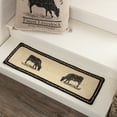 thumbnail image 1 of VHC Brands Farmhouse Flooring Miller Farm Charcoal Cow Jute Latex Backing Stenciled Nature Print Rectangle Stair Tread, Bleached White, 1 of 7