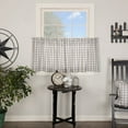 thumbnail image 1 of VHC Brands Farmhouse Kitchen Window Curtains-Annie Buffalo Check White Lined Tier Pair, Set 24x36, Grey, 1 of 8