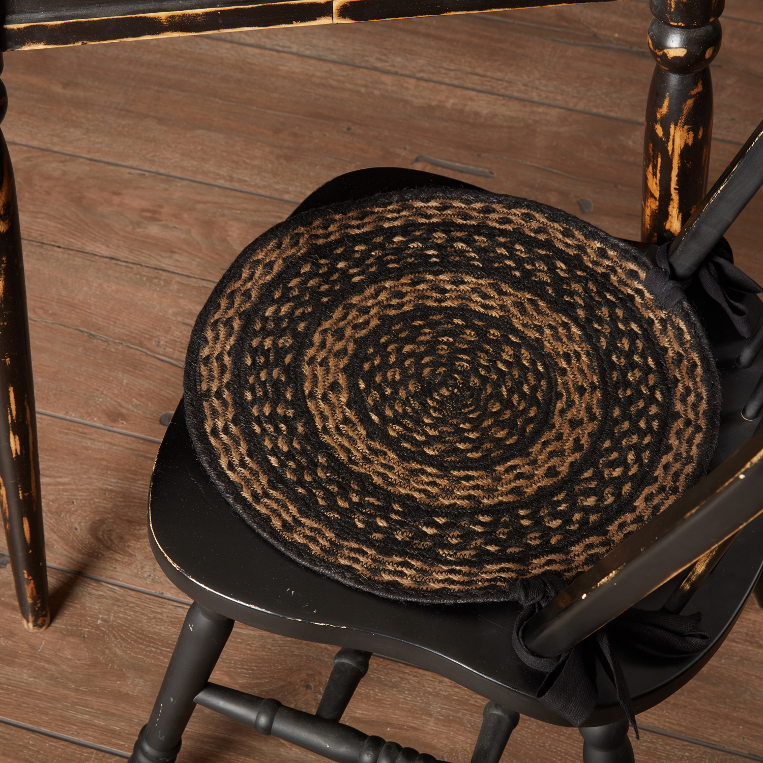 Country Black Primitive Tabletop Kitchen Prim Grove Jute Tie Back(s