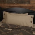 thumbnail image 1 of VHC Brands Farmhouse Star Appliqued Cotton Primitive Bedding King Pillow Case Set of 2, Charcoal Black, 1 of 6