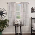 thumbnail image 1 of VHC Brands Farmhouse Window Annie Buffalo Check White Lined Short Curtain Panel Pair, 63x36, Grey, 1 of 7