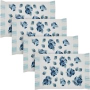 VHC Brands Finders Keepers Hydrangea Ruffled Placemat Set of 2 13x19, 4 Pack