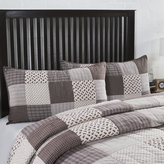 VHC Brands Florette Country Cottage Pillow Cover, Patchwork, King Sham, 21x37