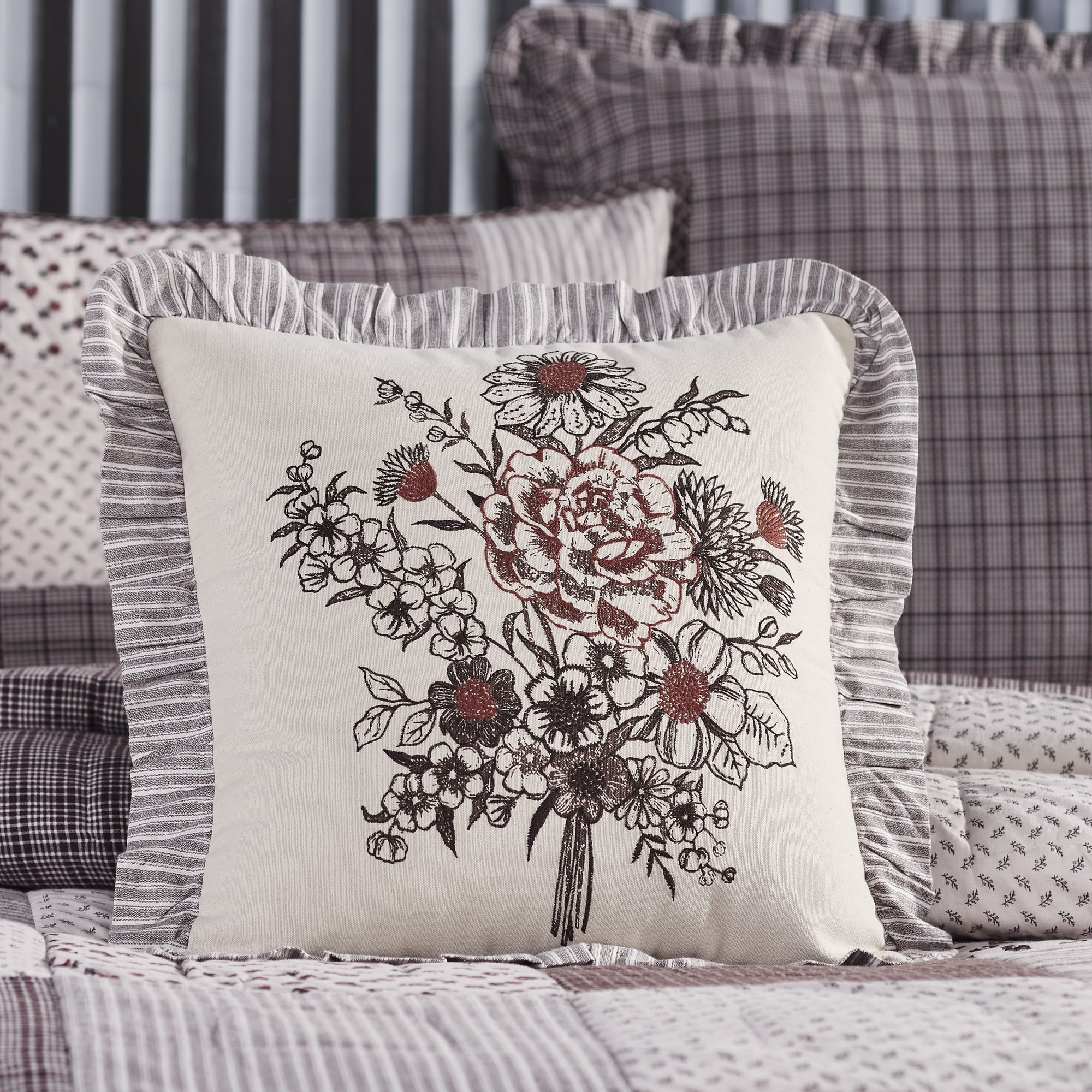 VHC Brands Florette Floral Bouquet Pillow - Thumbnail 5