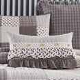 thumbnail image 1 of VHC Brands, Florette Patchwork Ruffled Pillow, Brown, 14x22, 1 of 6