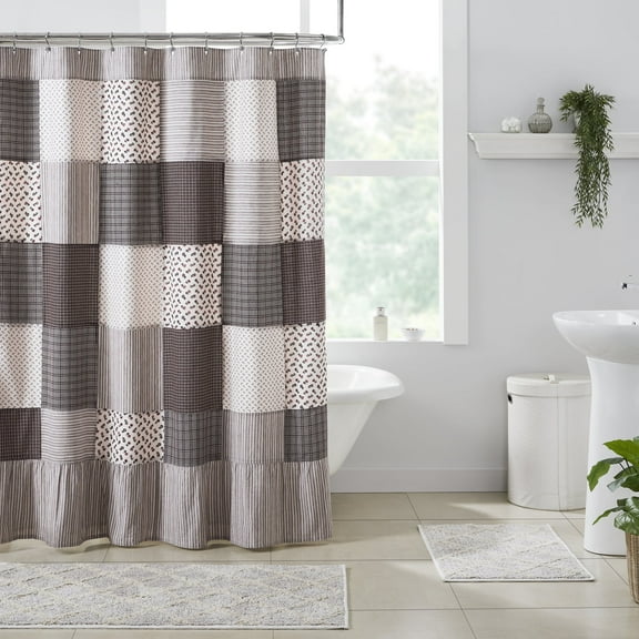 VHC Brands Florette Patchwork Shower Curtain 72x72