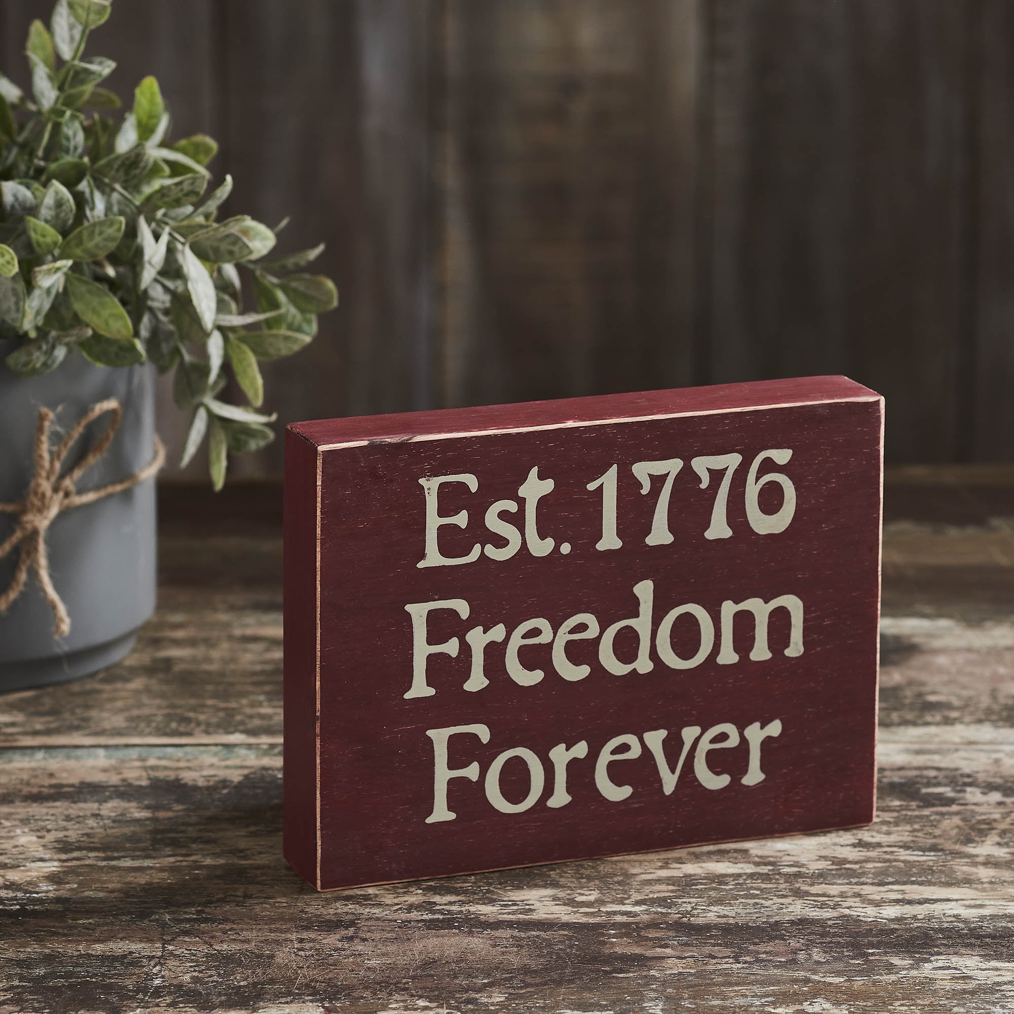 VHC Brands Freedom Forever Wooden Sign