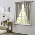 thumbnail image 1 of VHC Brands Grain Sack Charcoal Black Stripe Farmhouse Prairie Short Panel Curtain Set 63x36x18, 1 of 6