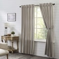 thumbnail image 1 of VHC Brands Grain Sack Charcoal Black Stripe Vintage Farmhouse Panel Curtain Set 84"x40", 1 of 7