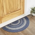 thumbnail image 1 of VHC Brands Great Falls Blue Rug with PVC Pad, Jute Blend, Half Circle, Blue White, 16.5x33 inches, 1 of 7