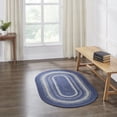 thumbnail image 1 of VHC Brands Great Falls, Braided Jute Rug, Non-Skid Pad, Accent Rug, Oval, Blue, 36x60, 1 of 5