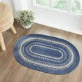 thumbnail image 1 of VHC Brands Great Falls, Braided Jute Rug,, Door Mat, Oval, Blue, 24x36, 1 of 11