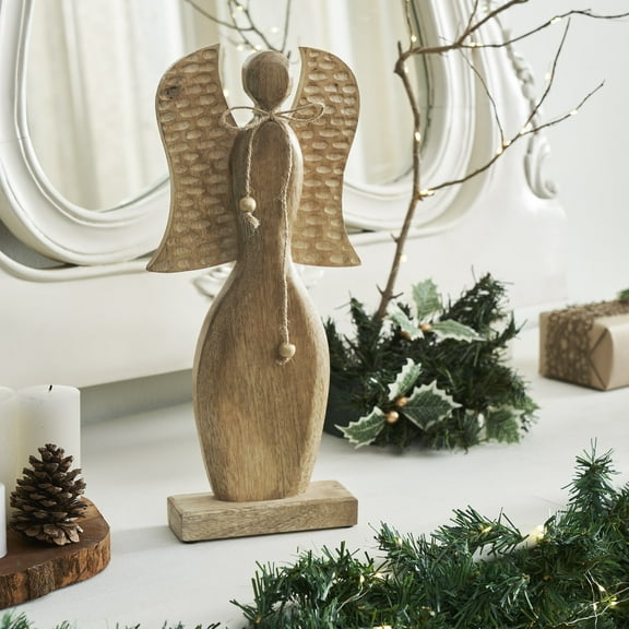 VHC Brands Heavenly Herald Wooden Angel 15.75x7.5x2