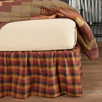 VHC Brands Primitive Heritage Farms Bed Skirt, King, Deep Burgundy Red