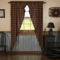 VHC Brands Heritage Farms Curtains, Primitive Check Prairie Long Panel Set of 2 84x36x18