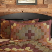 VHC Brands Heritage Farms Window Curtain, King Sham, Red, 21x37