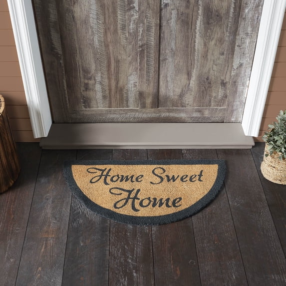 VHC Brands Home Sweet Home Coir Rug Half Circle 16.5x33