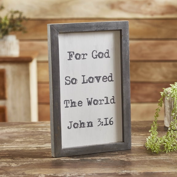 VHC Brands John 3:16 Wooden Shadow Box Frame 14x9x1