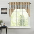 thumbnail image 1 of VHC Brands Kaila Country Cottage Ruffled Gold Ticking Stripe Curtain Swag Set 36x36x16, 1 of 5