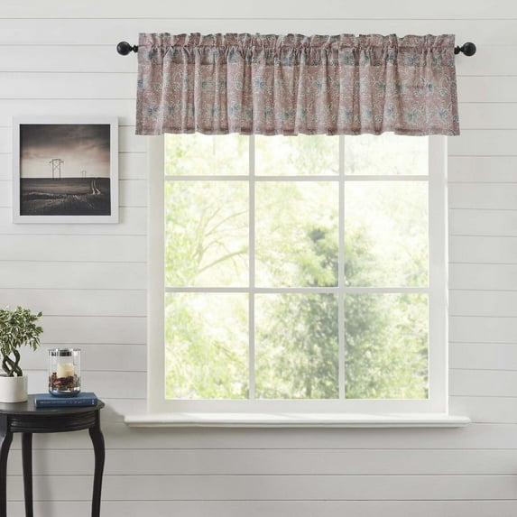 VHC Brands Kaila Country Cottage Vintage Floral Kitchen Curtain Valance 16x90