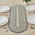 thumbnail image 1 of VHC Brands Kaila Farmhouse 12"x36" Table Runner Blue Textured Jute/Wool Blend Striped Oval Kitchen Table Decor, 1 of 4