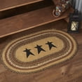 thumbnail image 1 of VHC Brands Kettle Grove Primitive Jute Tan Accent Rug Oval Stencil Stars w/Floor Pad 24"x36", 1 of 11