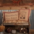 thumbnail image 1 of VHC Brands Landon Fall Holiday Throw Pillow, Welcome Patch, 1 of 7