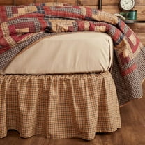 VHC Brands Millsboro Bed Skirt Country Rustic Bedding Accessory, Tan (King)