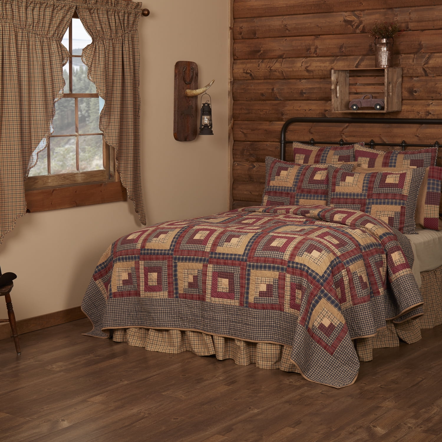 Navy Cotton Twin Reversible Quilt Set for Kids